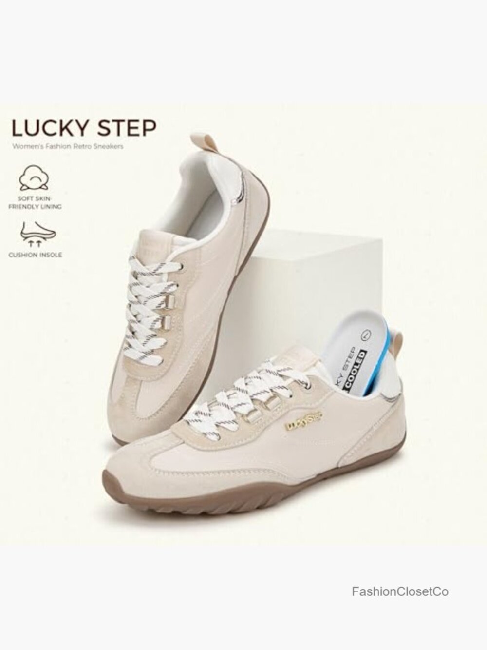 Retro Fashion Sneakers - Lightweight Non Slip Walking Shoes - Lace Up Skate - Picture 5 of 7